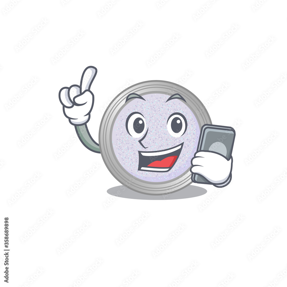 Glitter eyeshadow caricature character speaking with friends on phone Glitter eyeshadow caricature character speaking with friends on phone