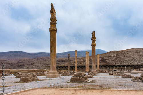 It's Colums of the Apadana of Darius in the ancient city of Persepolis, Iran. UNESCO World heritage site