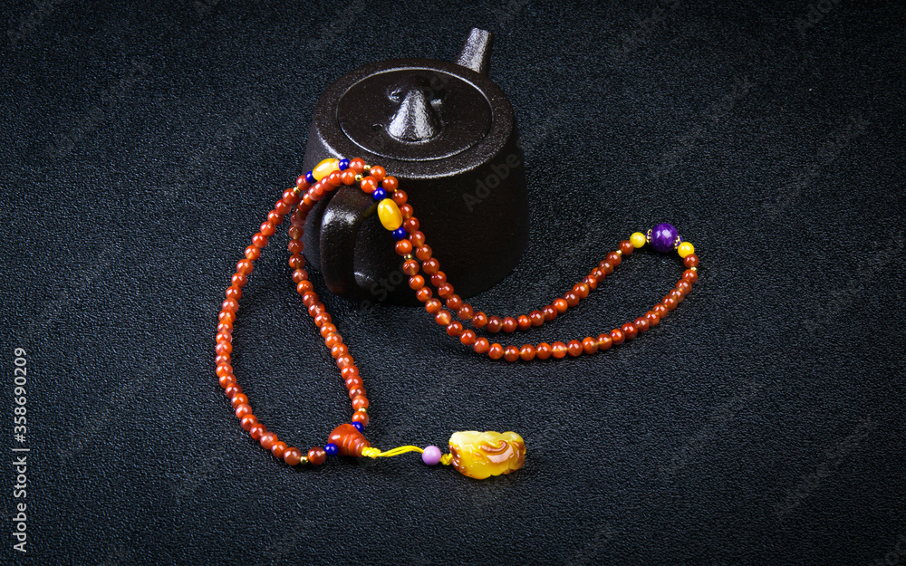 Beads from natural stones isolated Beads from natural stones isolated