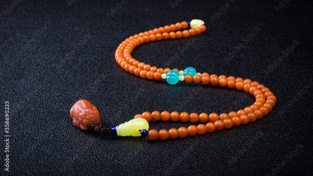Beads from natural stones isolated Beads from natural stones isolated