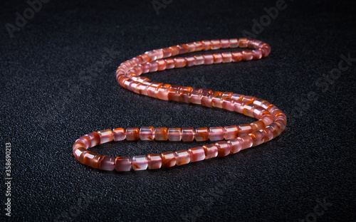 Beads from natural stones isolated