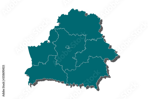 Blue map of andorra  map-belarus country on white background.