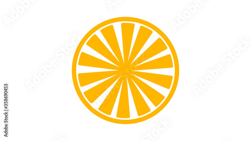 illustration of an orange. Fruits, slices, oranges