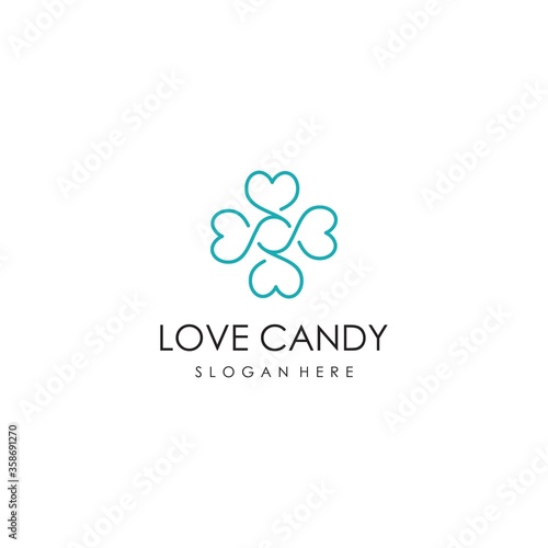 beauty candy logo illustration, icon, love, sweet, clean, line art, child, like