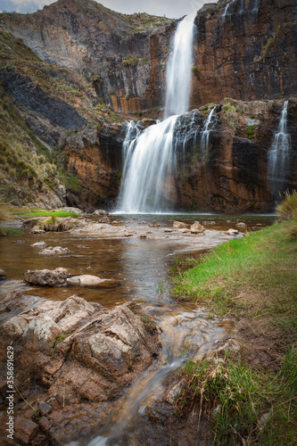 waterfall in the mountains