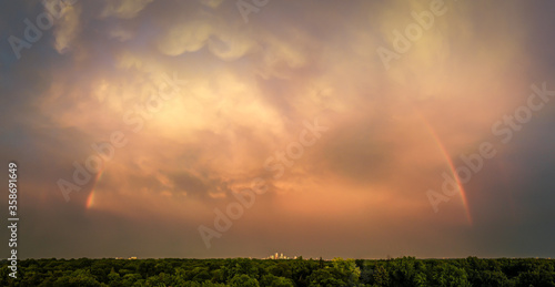 Double Rainbow over Minneapolis, Minnesota