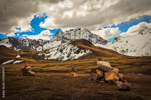 mountain landscape with snow