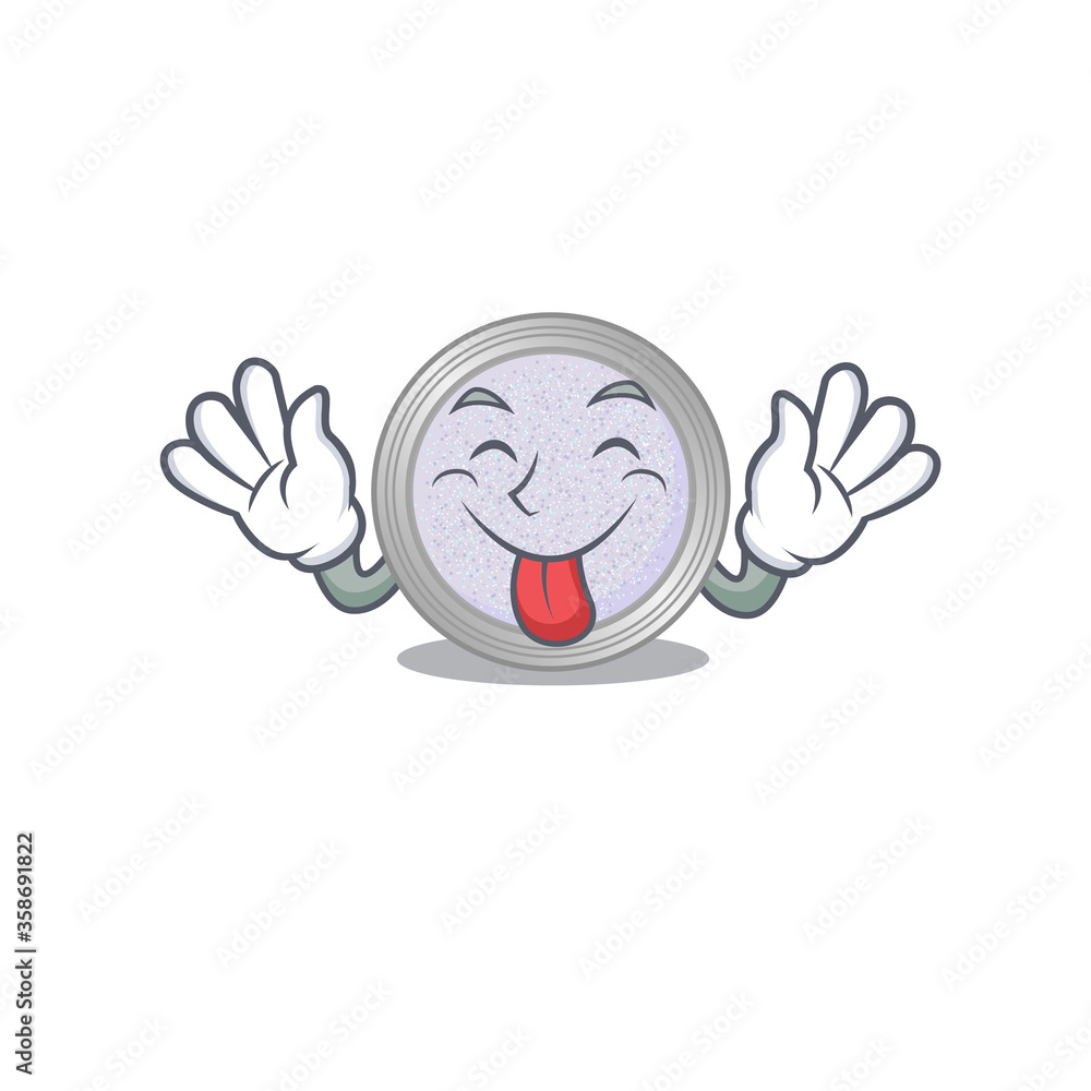 Funny glitter eyeshadow cartoon design with tongue out face Funny glitter eyeshadow cartoon design with tongue out face