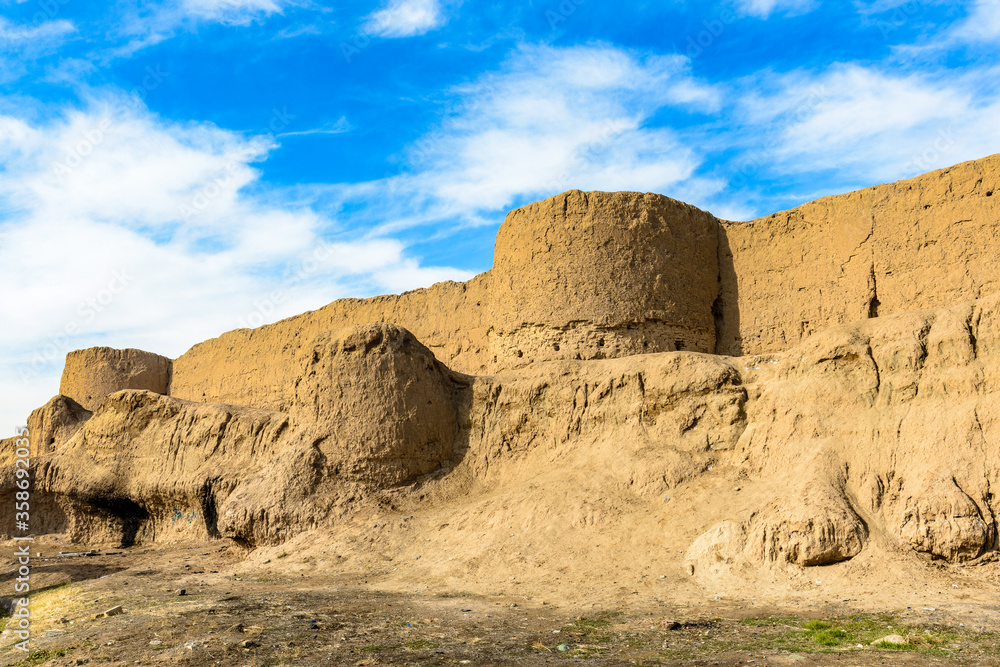 It's Iranian typical clay fortress. Kashan, Iran