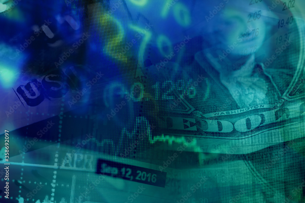 Financial data on a monitor. Finance data concept. Financial data on a monitor. Finance data concept.