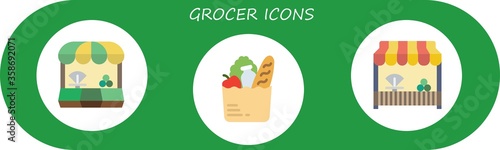 grocer icon set