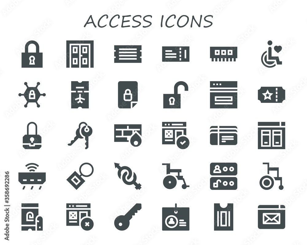 access icon set access icon set