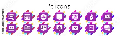 Modern Simple Set of pc Vector filled Icons