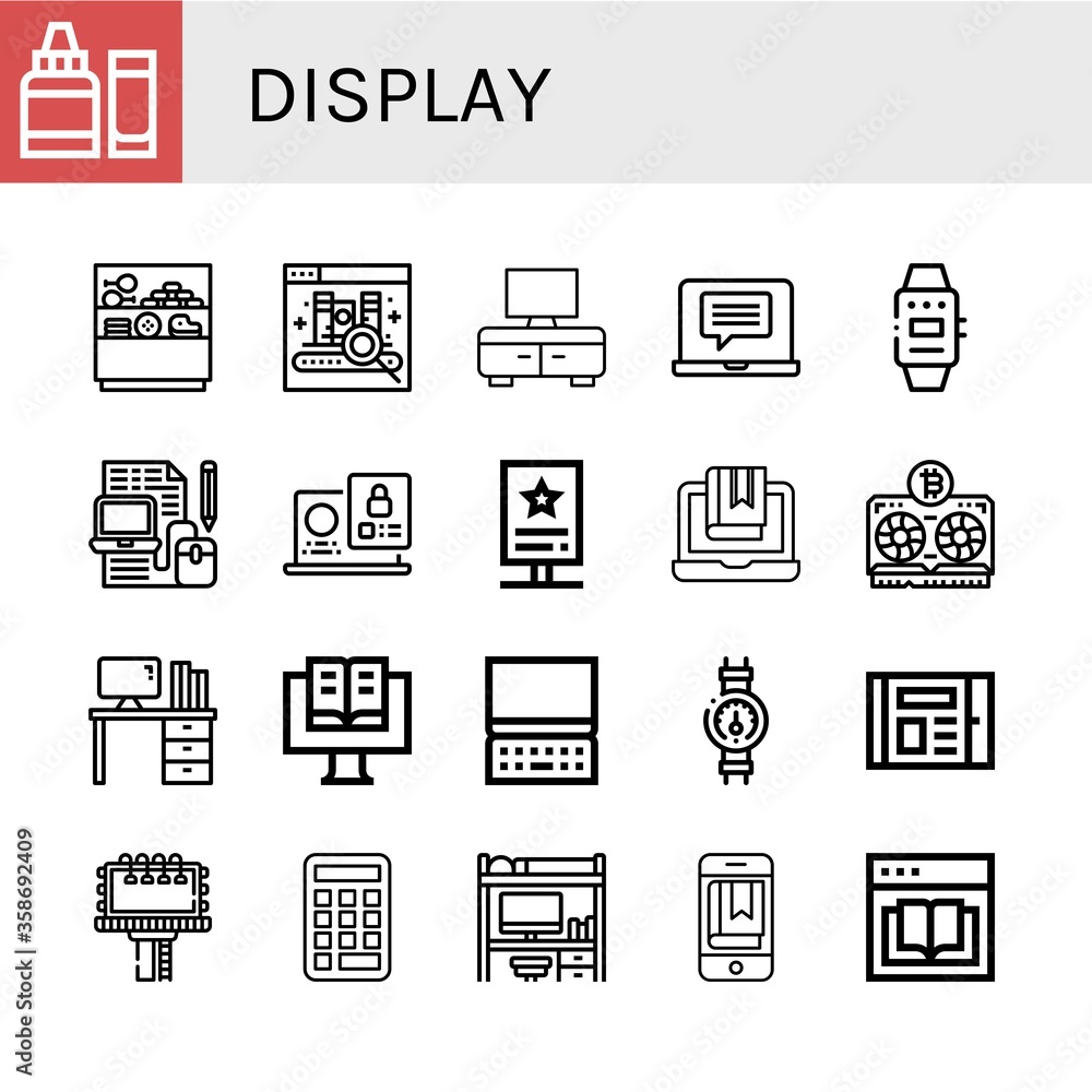display simple icons set display simple icons set