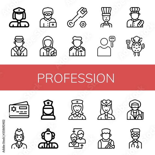 profession icon set