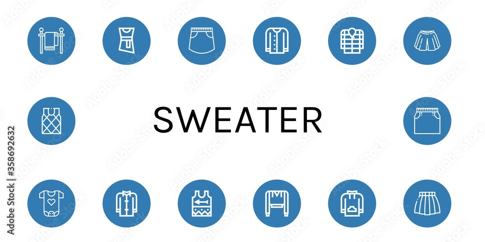 sweater icon set