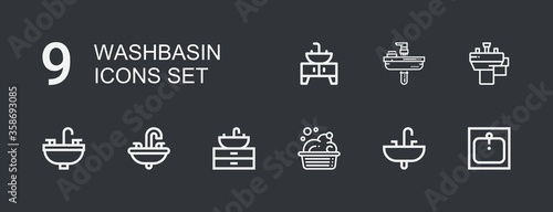 Editable 9 washbasin icons for web and mobile