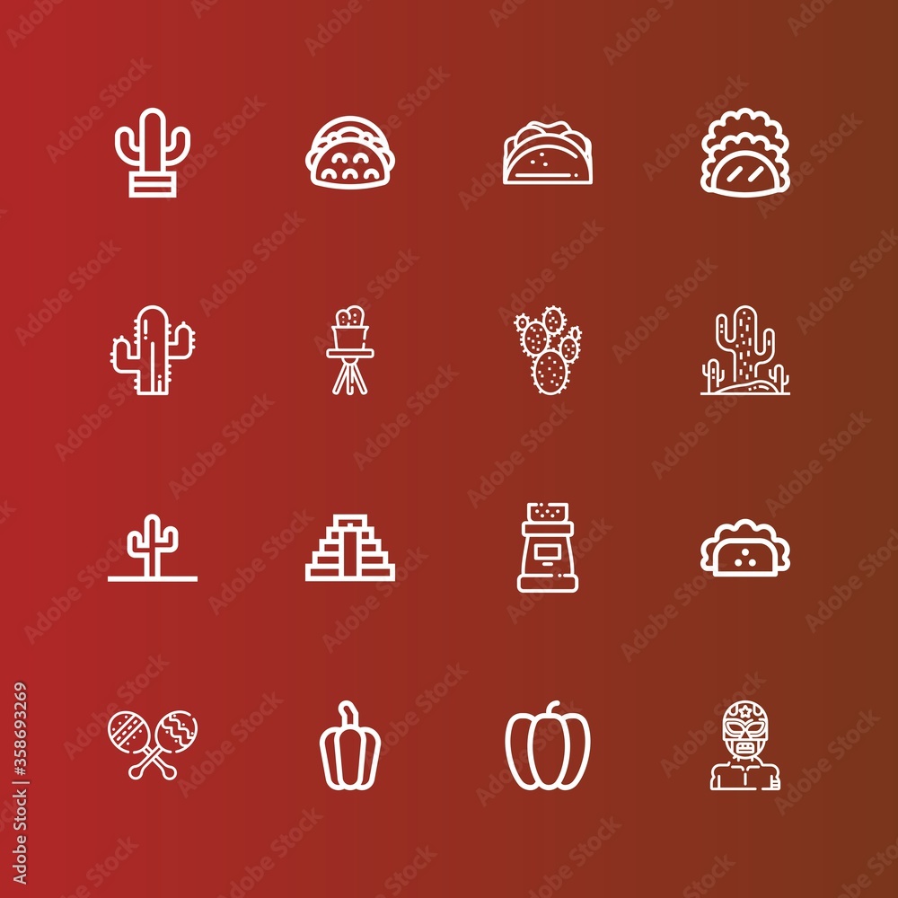 Editable 16 mexico icons for web and mobile Editable 16 mexico icons for web and mobile