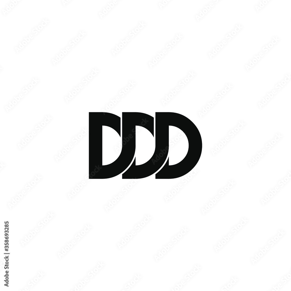 ddd letter original monogram logo design Stock Vector
