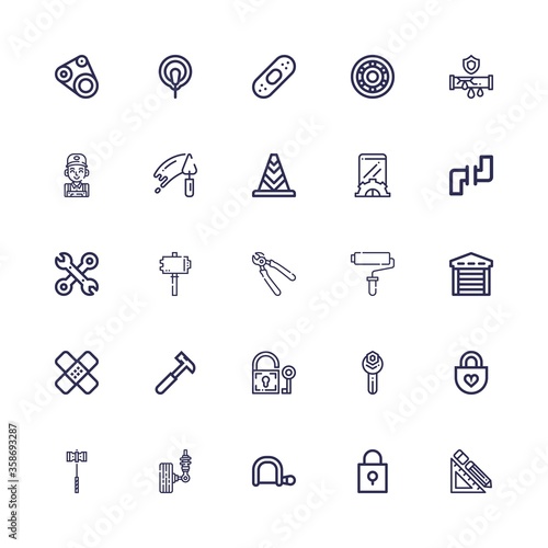 Editable 25 repair icons for web and mobile