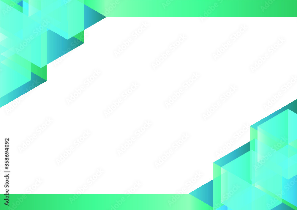 Fototapeta premium Abstract geometric white and green background, with space for design, text input ,Design business cards, text input, vector illustration.