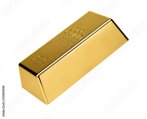 Gold bar isolated on white background. Financial concept.