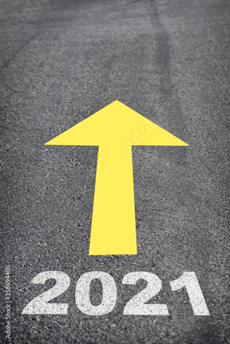 Road to new year 2021, business challenge concept and keep moving idea
