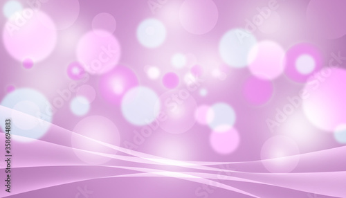 blue background with bokeh and white wave lines.