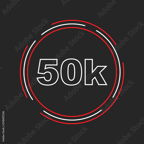 50k followers thank you background with lineart style