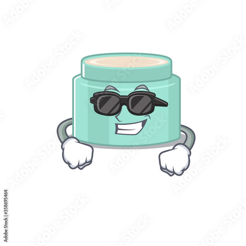 cartoon character of lipbalm wearing classy black glasses