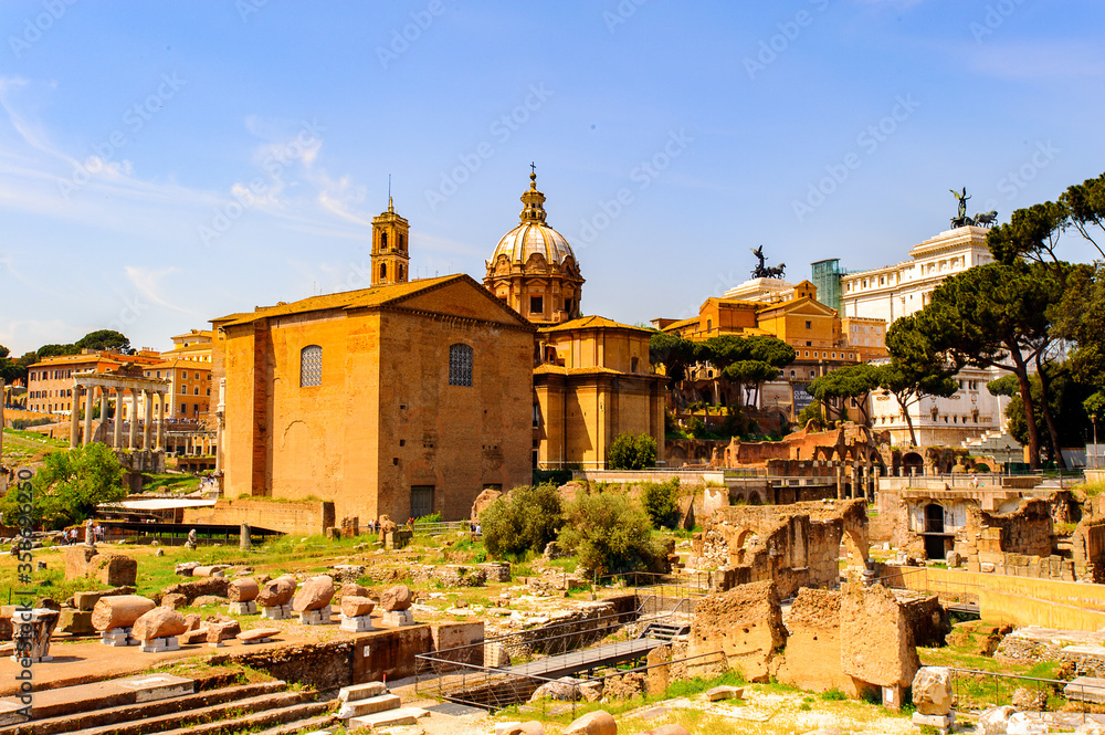 Roman forum ruins, Rome, Italy