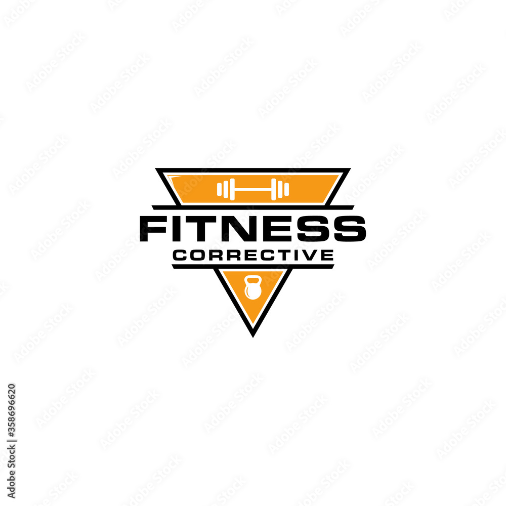 Creative fitness emblem sign Concept logo design template 