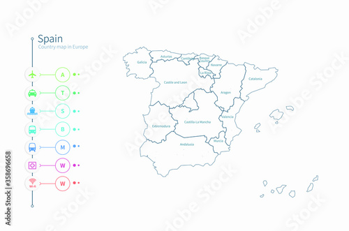 spain map. detailed europe ...
