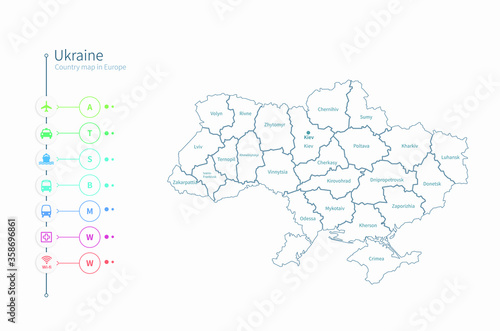 ukraine map. detailed europ...
