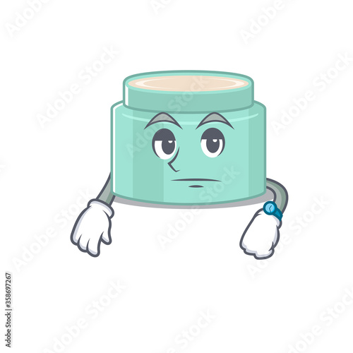 Mascot design style of lipbalm with waiting gesture