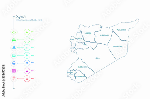 syria map. detailed middle ...