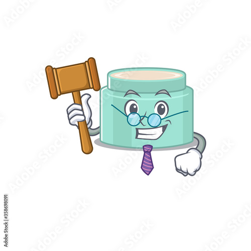 A wise judge of lipbalm mascot design wearing glasses