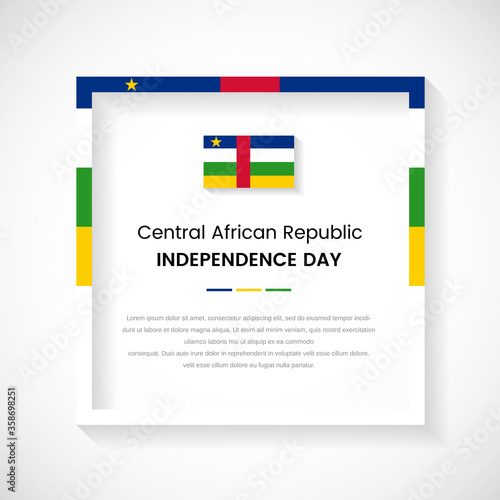 Abstract Central African Republic flag square frame stock illustration. Creative country frame with text for Independence day of Central African Republic