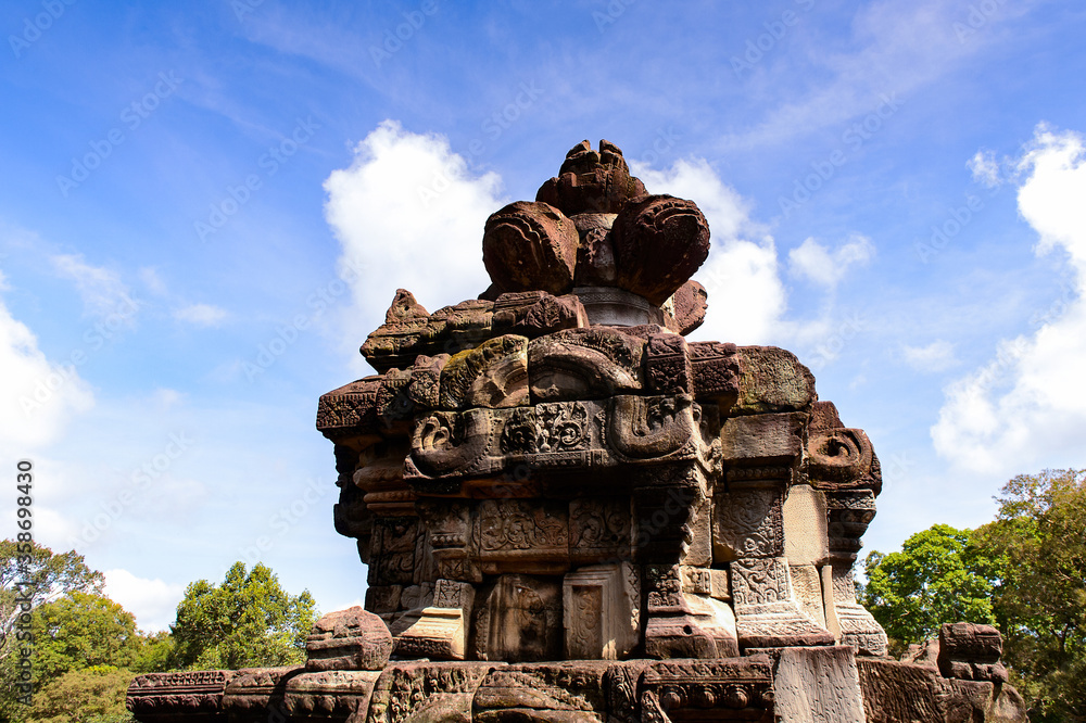 It's Part of Baphuon, a temple at Angkor, Cambodia. Built as the state temple of Udayadityavarman II dedicated to the Hindu God Shiva.