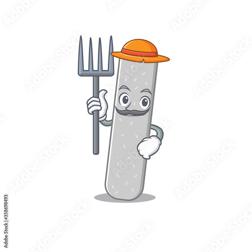 Farmer emery boards mascot design working with a hat