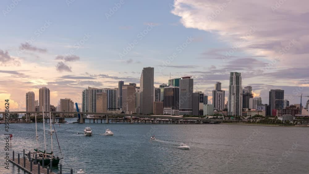 custom made wallpaper toronto digitalDowntown Miami, Florida with Boats Timelapse