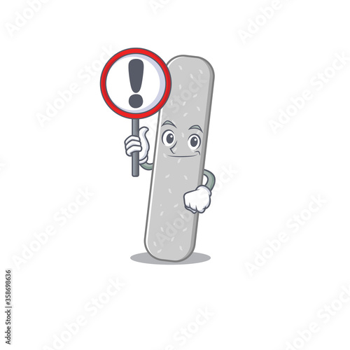 A cartoon icon of emery boards with a exclamation sign board