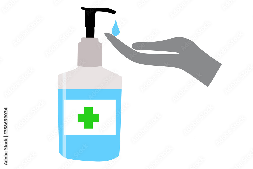 Hand sanitizer illustration isolated on white background. Hand sanitizer illustration isolated on white background.