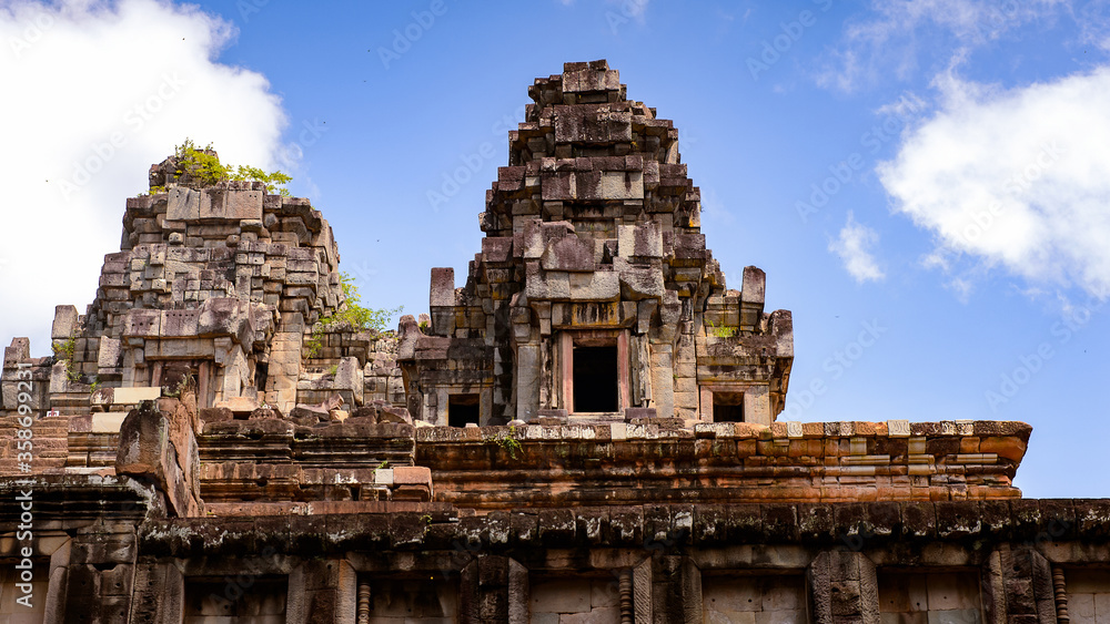 It's Part of the Ta Keo, a temple-mountain, in Angkor (Cambodia). It was the state temple of Jayavarman V, son of Rajendravarman