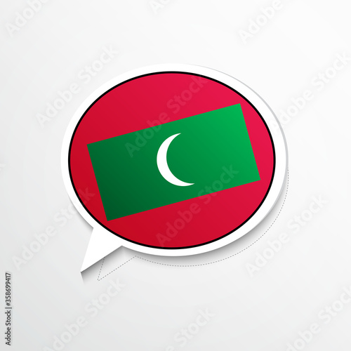 Free Download Elegant Maldives country flag on speech bubble. Abstract languages concept flat illustration - GFXLoad