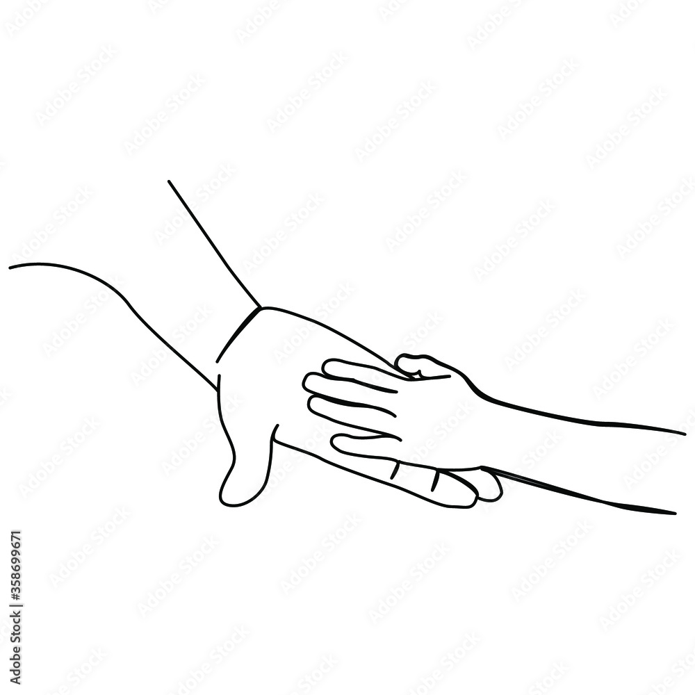 one line continuous drawing hand connected to each other support one line continuous drawing hand connected to each other support