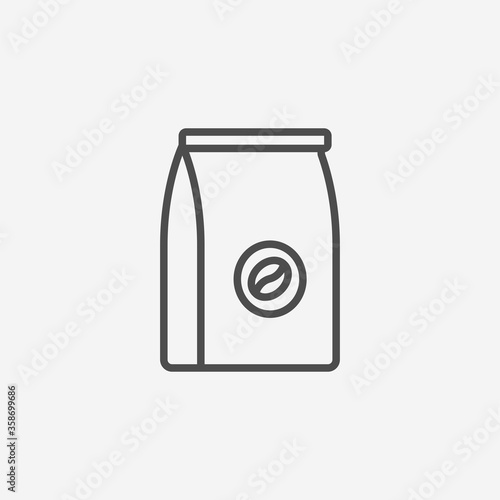 Coffee bag icon. Vector Illustration