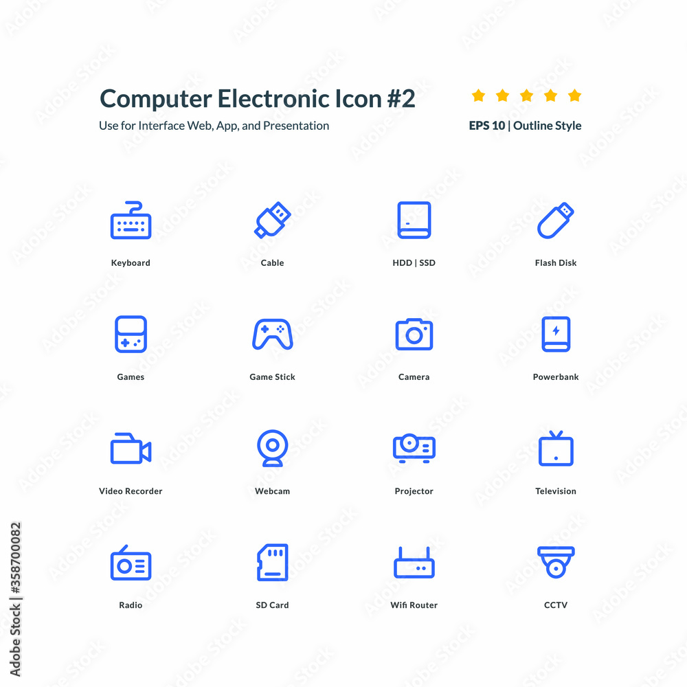 computer electronic device icon set interface app part 2 vector graphic design illustration for mobile web presentation