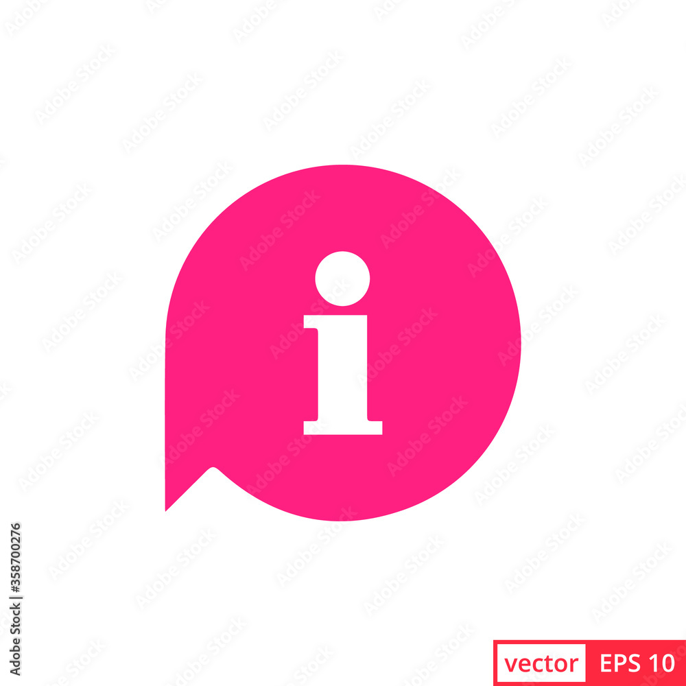 Information bubble speech vector icon, flat info help sign mark isolated. EPS 10 Information bubble speech vector icon, flat info help sign mark isolated. EPS 10
