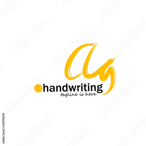 ag Initial handwriting logo vector